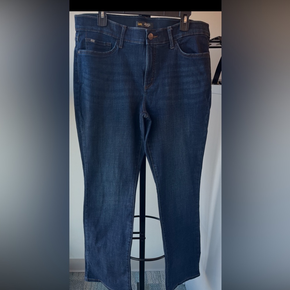 Lee Dark Blue Women's Regular Fit Boot Cut Mid Rise Flex Jeans